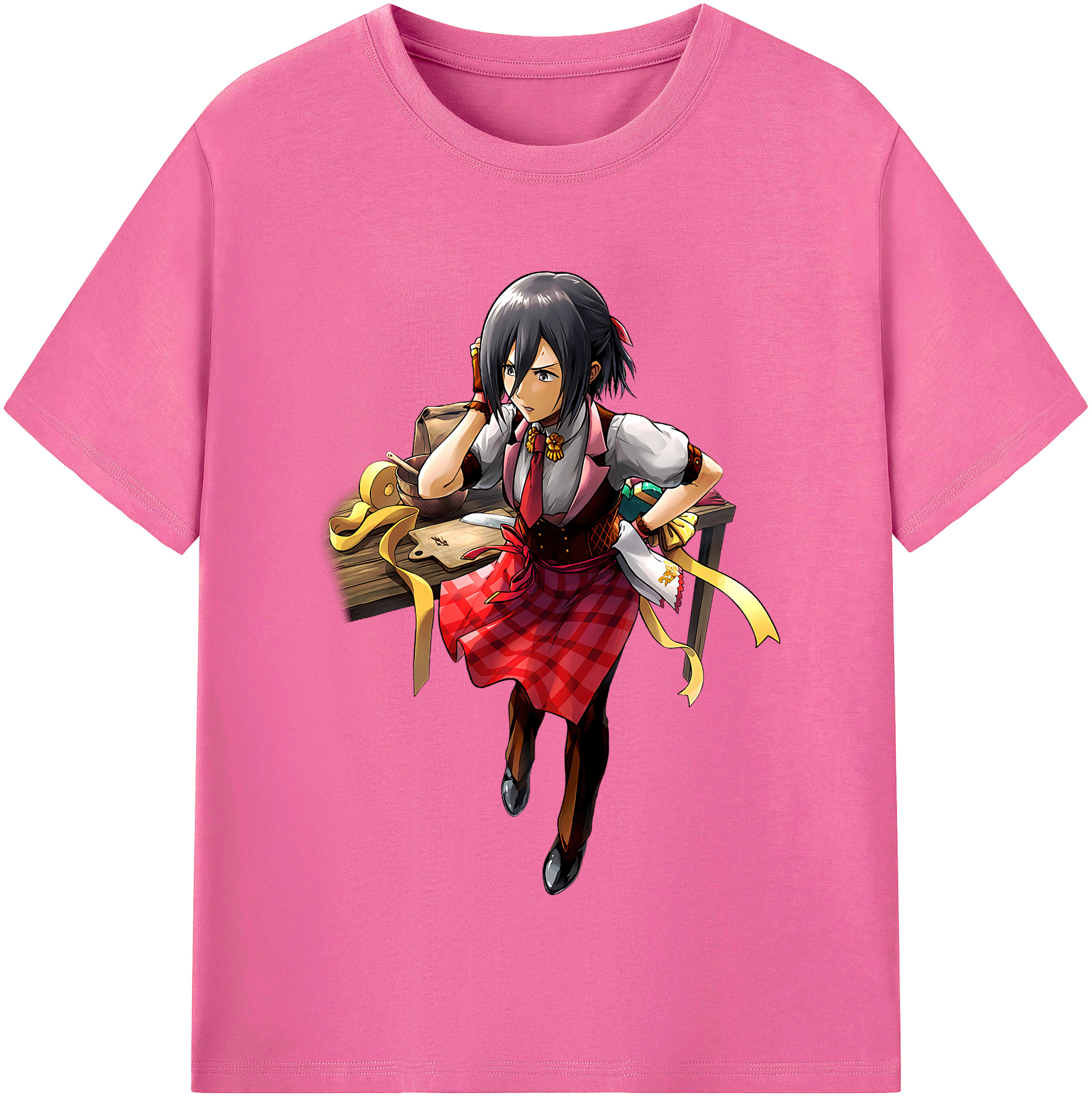 （画像用） 進撃の巨人 ミカサ·アッカーマン Attack on Titan Mikasa Ackerman レディースカジュアルプリントTシャツ（綿100％）